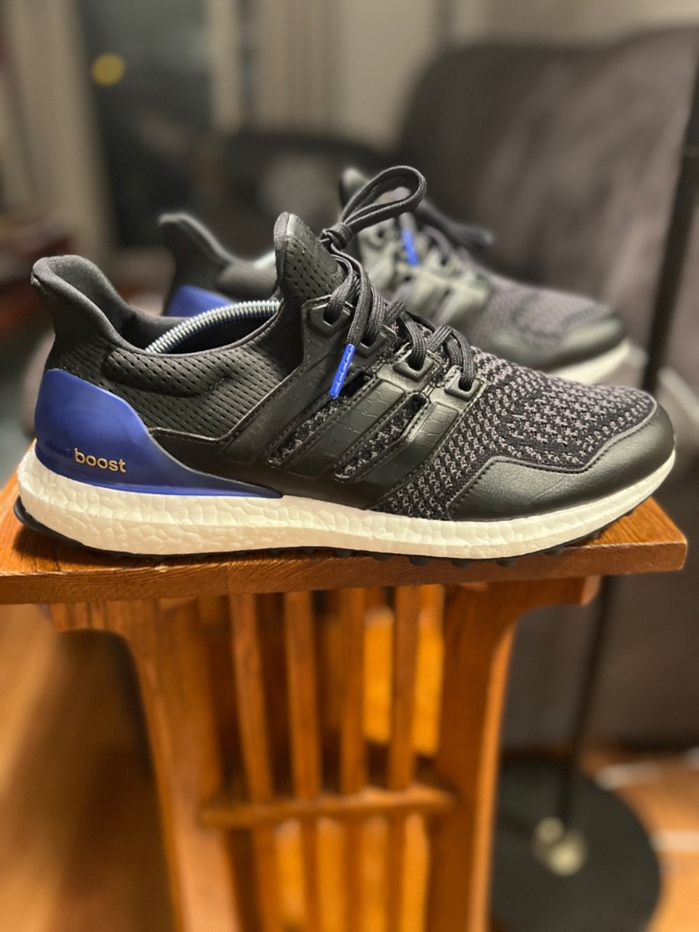 Adidas Ultra Boost OG Spikeless Golf Core Black Lucid Blue Size 9.5